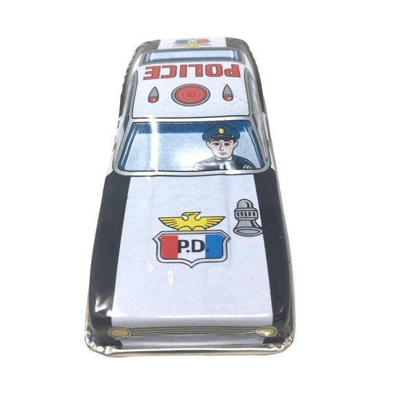 Vintage Japanese Tin Police Car Toy - Great Shape and Retro Style - Picture 4 of 8